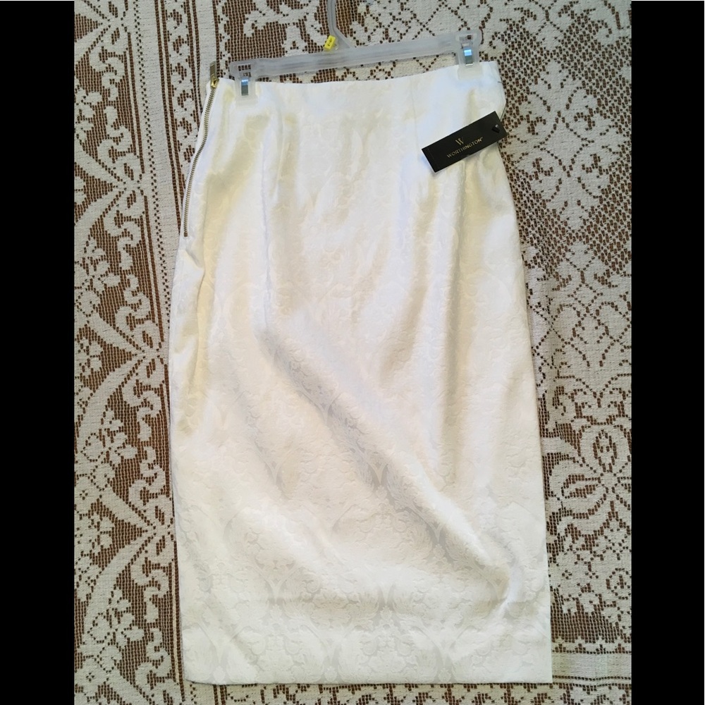 Long, lace pencil skirt